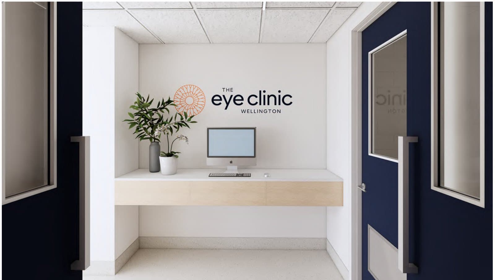 Reception at The Eye Clinic's new Te Aro clinic in Wellington